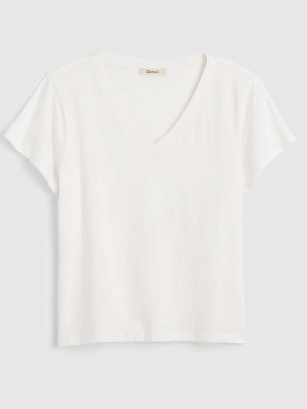 Madewell White Relaxed Vintage Jersey V-Neck Short Sleeve Tee NZ406 Medium BN